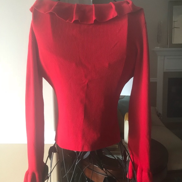 Red Fringe Petite Top - Picture 3 of 3